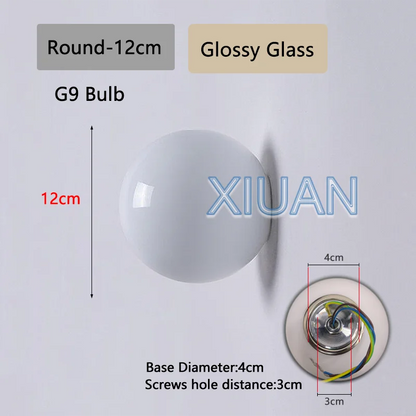French Bauhaus Glass Ball Wall Sconce