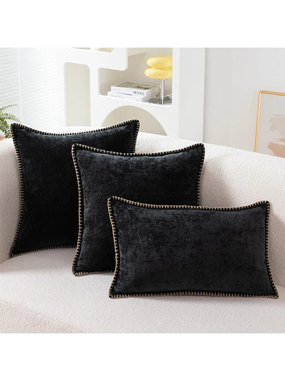 Solid Chenille Throw Pillow Cover — styling detail