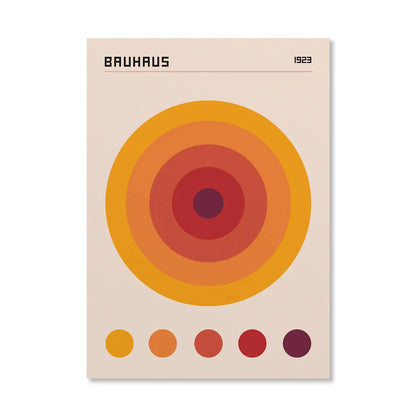 Bauhaus Geometric Sunrise Bicycle Canvas Wall Art