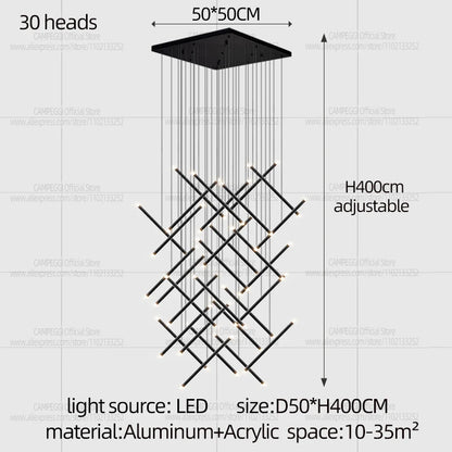 Twenty five head chandelier, 19.7 in across, with a 157.5 in drop