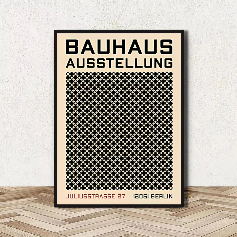 Abstract Bauhaus Geometric Line Art Canvas Wall Art