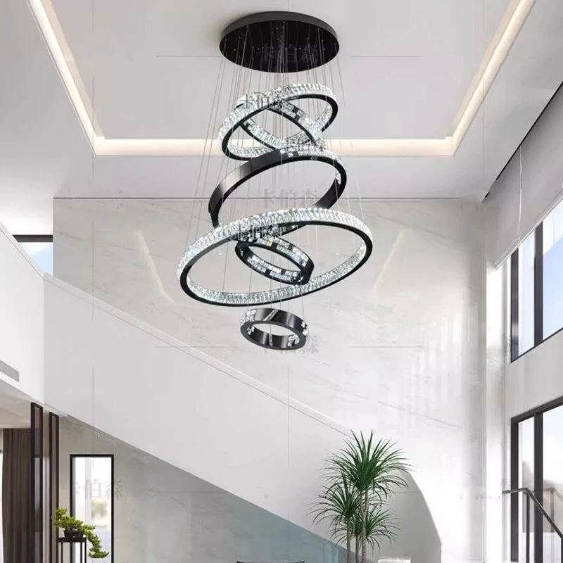 Tiered crystal chandelier with a 118.1 in adjustable cord drop