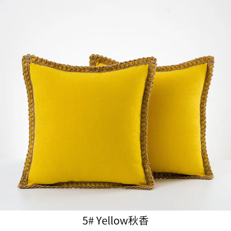 Burlap Linen Farmhouse Pillow Cover
