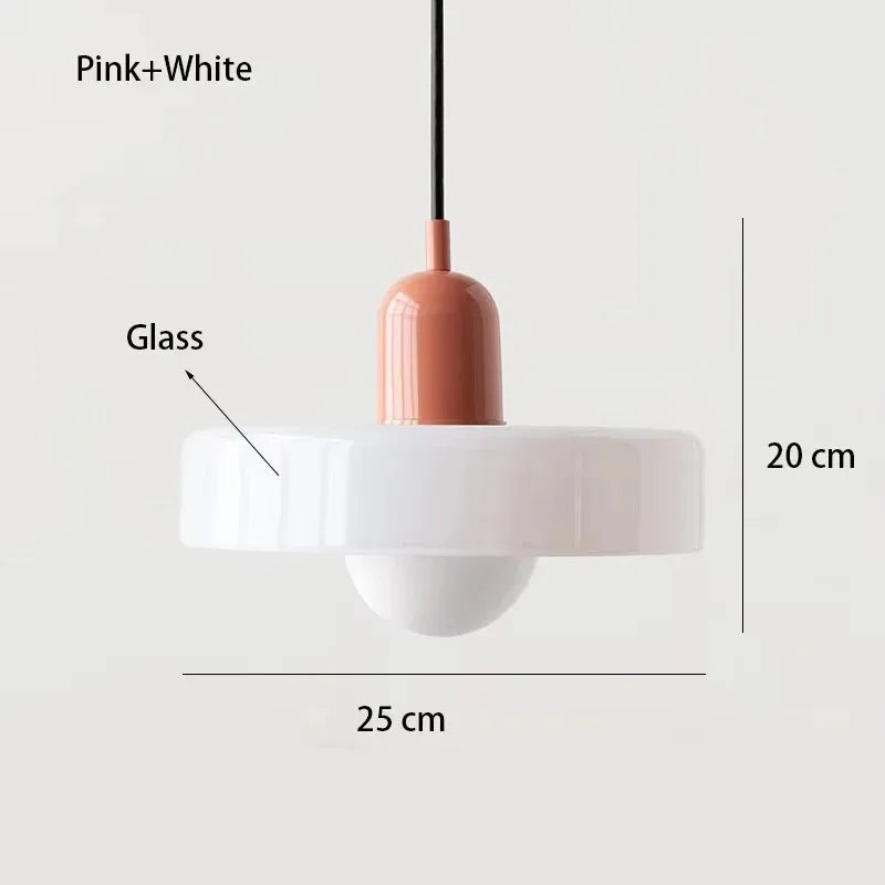 White tinted glass chandelier suited to a kitchen or dining room