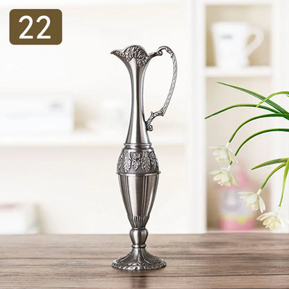 Nordic Geometric Electroplated Metal Vase Décor | Aurelia