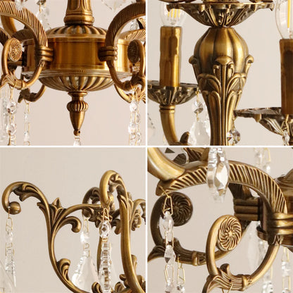 Bronze Crystal Candle Chandelier