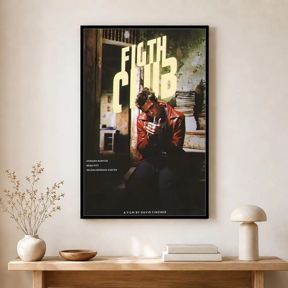 Fight Club Movie Retro Art Canvas Wall Art Poster