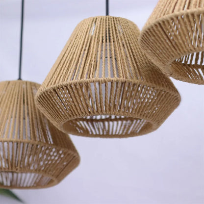 Boho Rattan Three Light Pendant