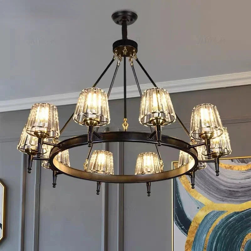 Matte Black Crystal Chandelier