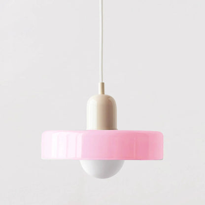 Tinted glass chandelier shade on an iron fitting, 25 cm diameter