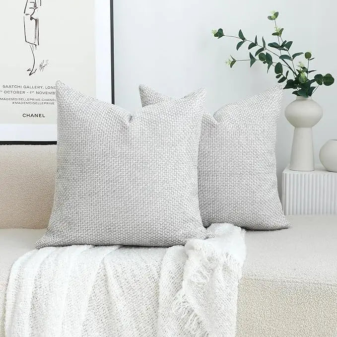 Cross-Stitch Chenille Pillow Cover — styling detail