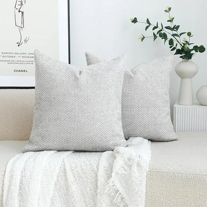 Cross-Stitch Chenille Pillow Cover — styling detail