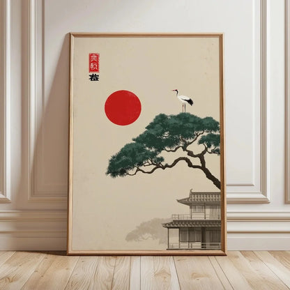 Japanese Botanical Tree Illustration Canvas Wall Art