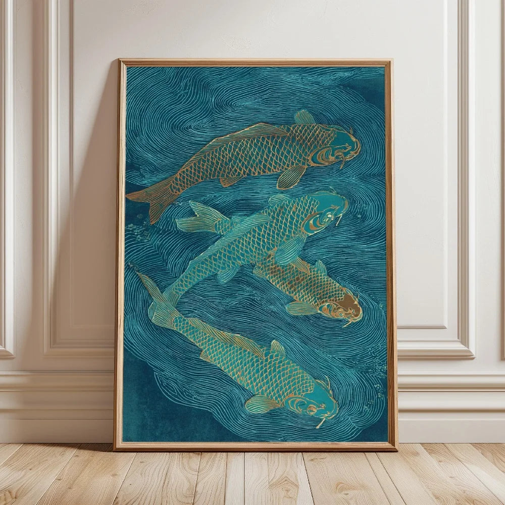 Japanese Koi Fish Zen Pond Canvas Wall Art