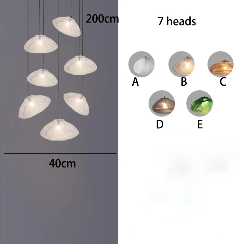 Eight head cluster chandelier measuring 19.7 in across on iron cords
