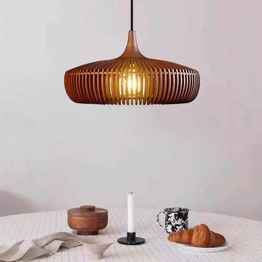 Walnut Birdcage Pendant Light