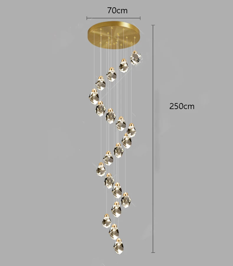 Twenty head chandelier, 27.6 in across, with a 98.4 in cord drop