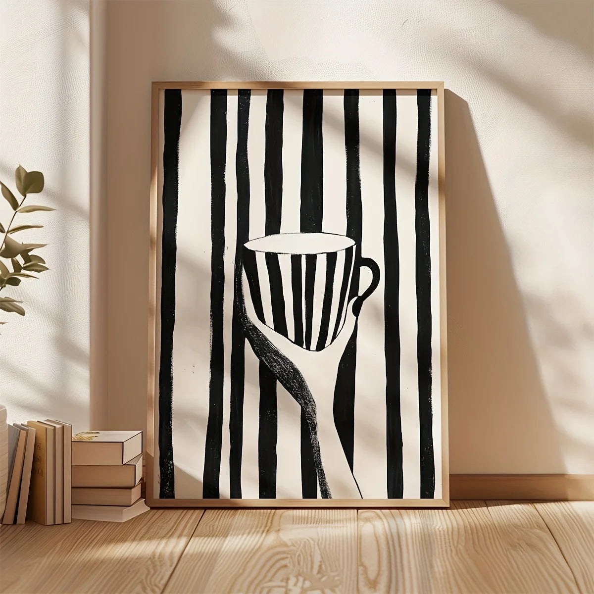 Coffee Lover Cartoon Animal Canvas Wall Art