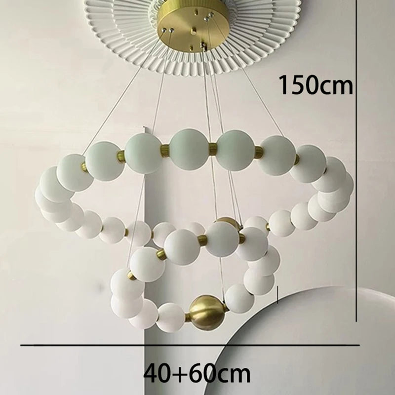 Remote dimming acrylic ring chandelier shifting color temperature