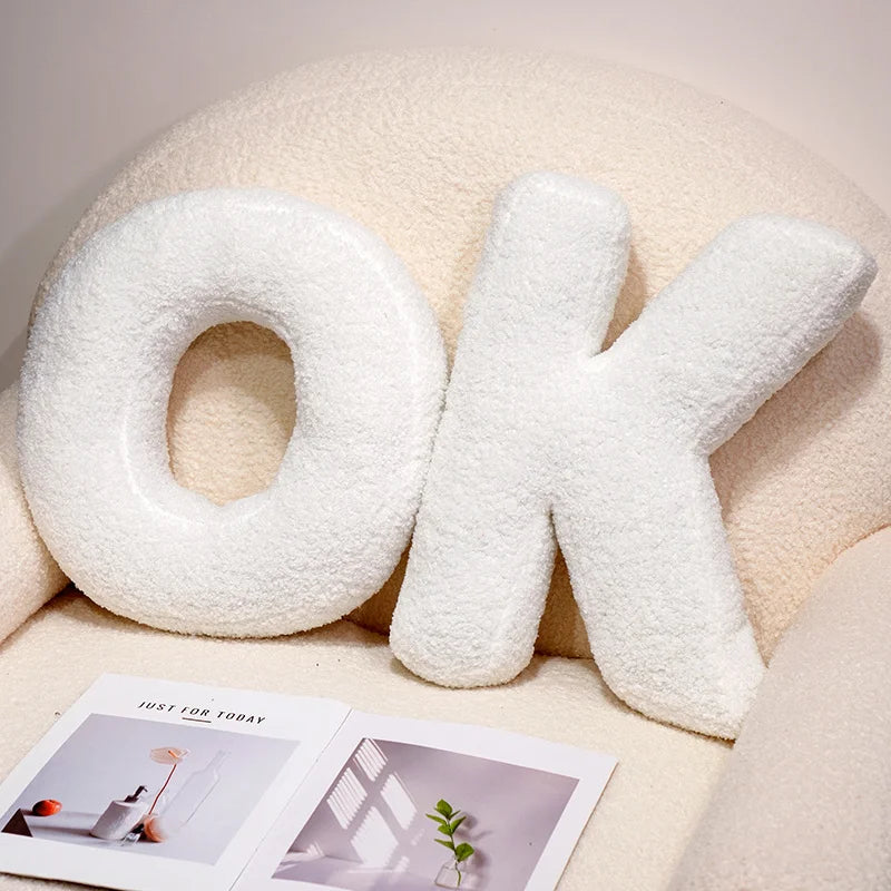 Alphabet Letter Plush Pillow — detail