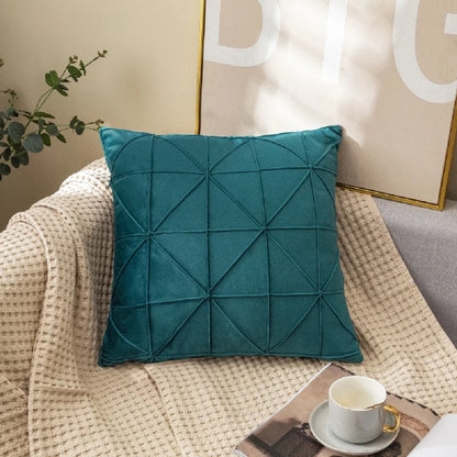 Checkered Velvet Throw Pillow Cover