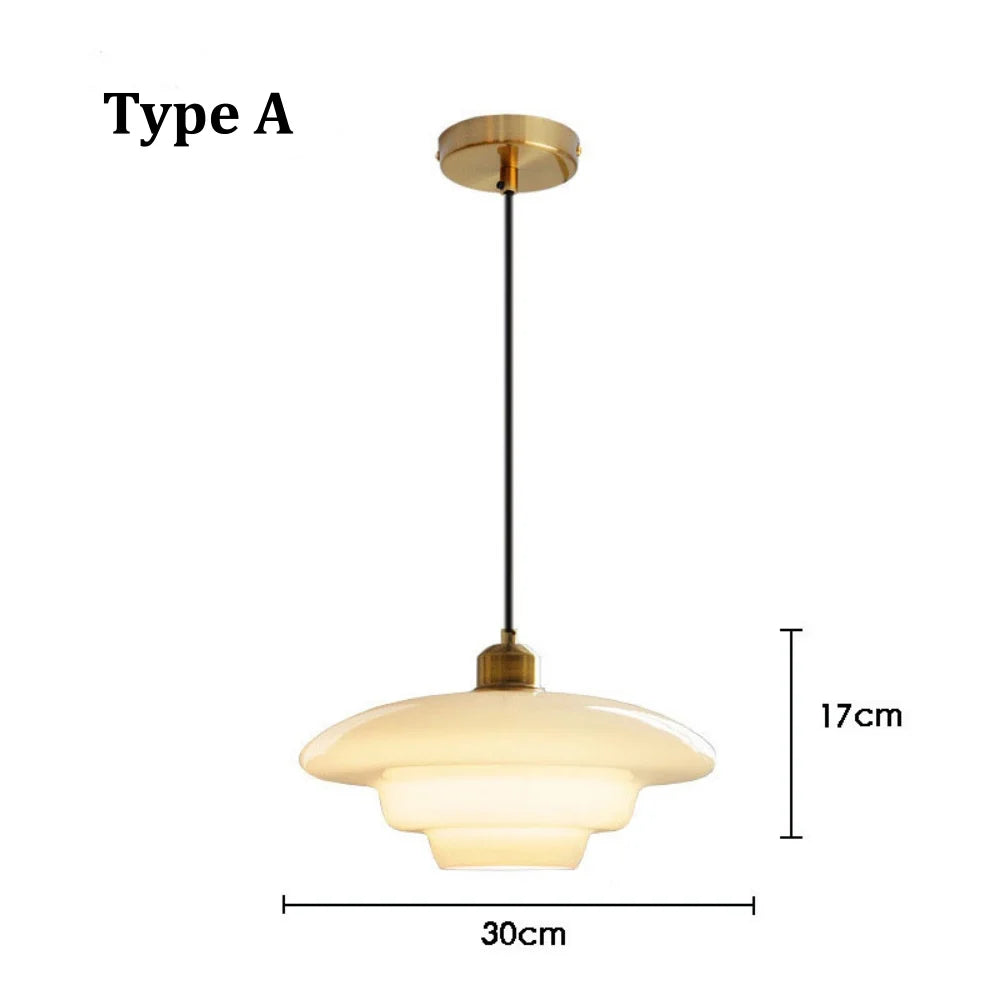 Cream Glass Art Pendant Light