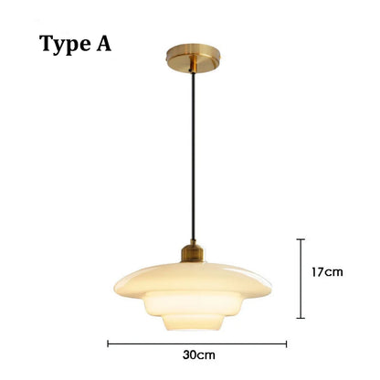 Cream Glass Art Pendant Light