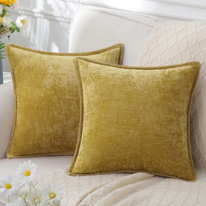 Solid Chenille Throw Pillow Cover