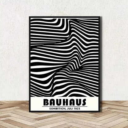 Abstract Bauhaus Geometric Line Art Canvas Wall Art