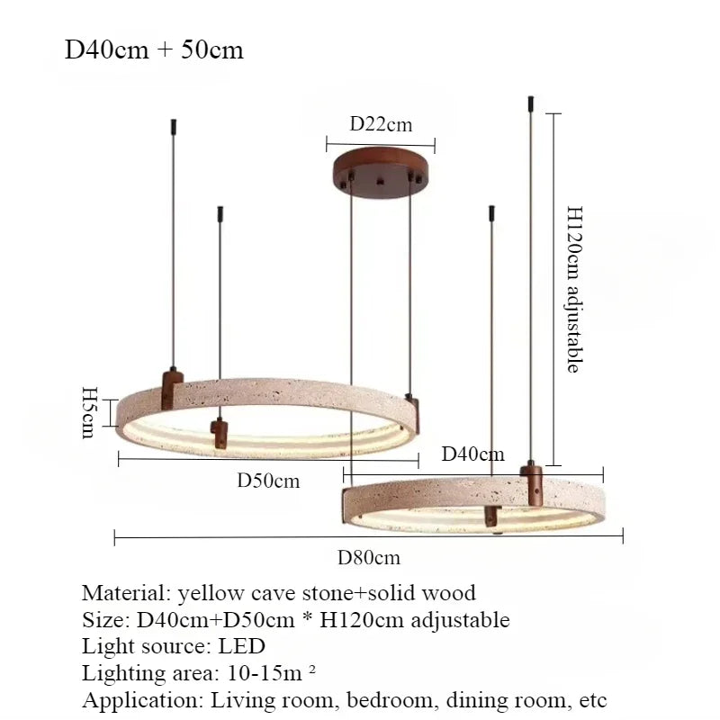 Travertine Ring LED Pendant Light