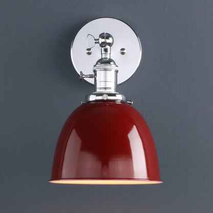 Matte Black Metal Dome Wall Sconce