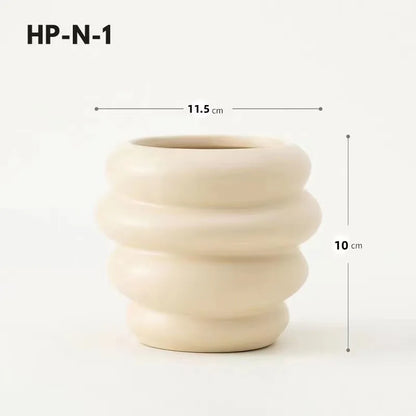 Simple ceramic desktop vase with silver finish for home office