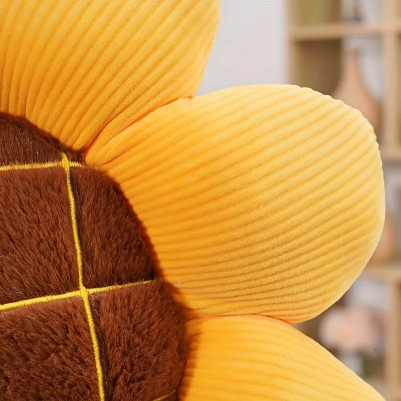 Sunflower Plush Decorative Pillow — styling detail