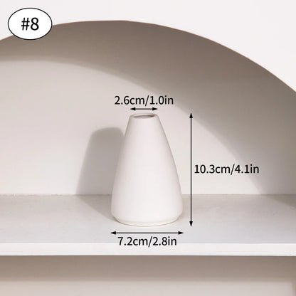 White Nordic Ceramic Flower Vase