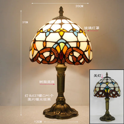 Three Tiffany table lamp variants U V W types displayed side by side