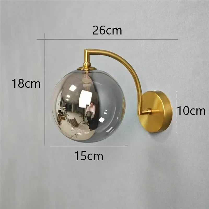 Modern G9 Glass Ball Wall Sconce