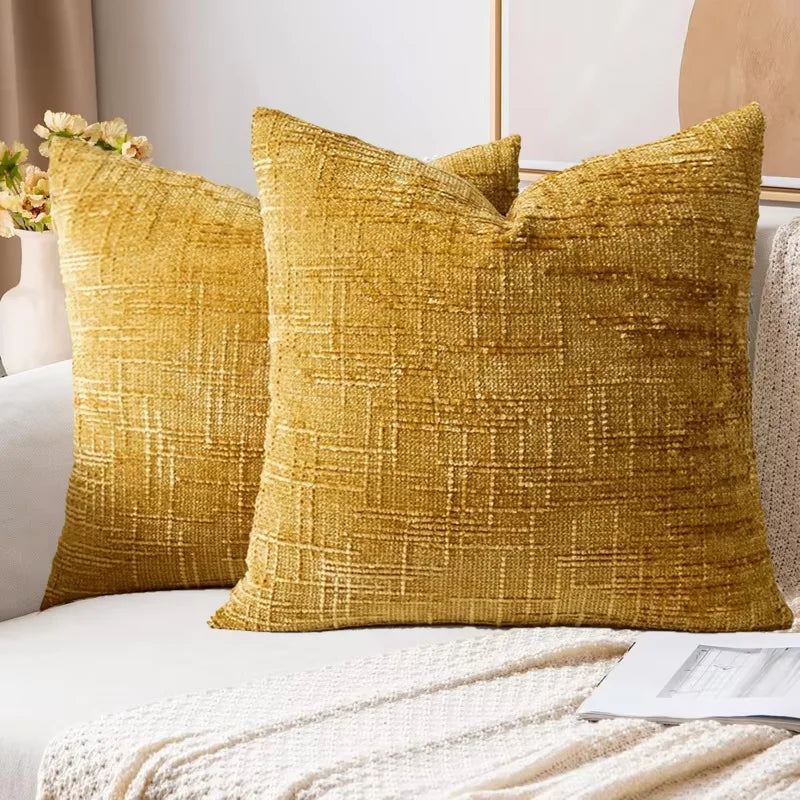 Bamboo Texture Chenille Pillow Cover