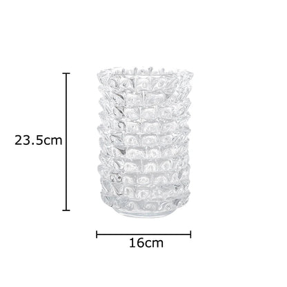 Textured Wrinkle Clear Glass Vase