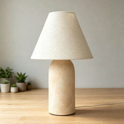 Luxury marble lamp cloth-covered cord detail artistic perspective view