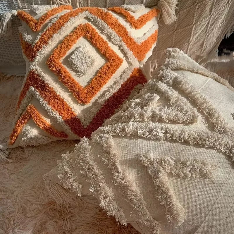 Bohemian Embroidered Tassel Pillow Cover — alternate view