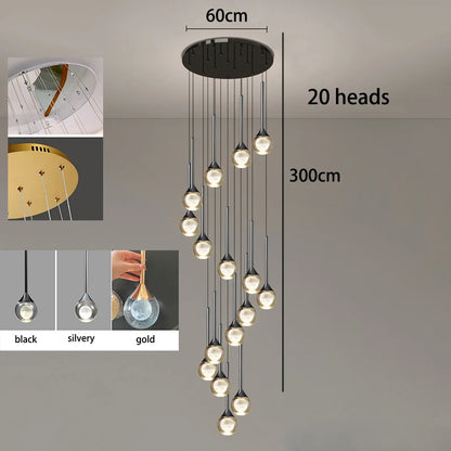 Nine head chandelier, 15.7 in across, with a 78.7 in cord drop
