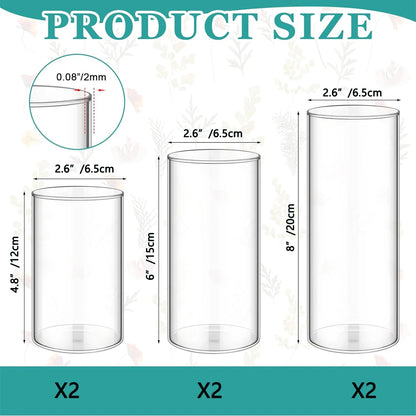 Nine glass cylinder vases in bulk arrangement for large event centrepiece styling