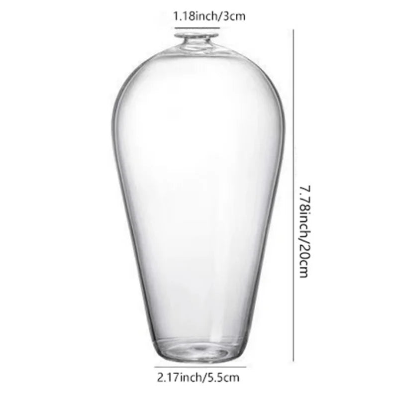 Style A glass bud vase with single spring blossom on wooden serving tray