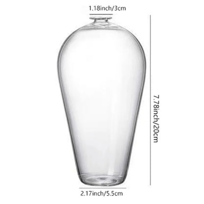 Style A glass bud vase with single spring blossom on wooden serving tray