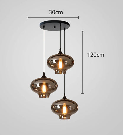 Glass Ring Multi Head Chandelier
