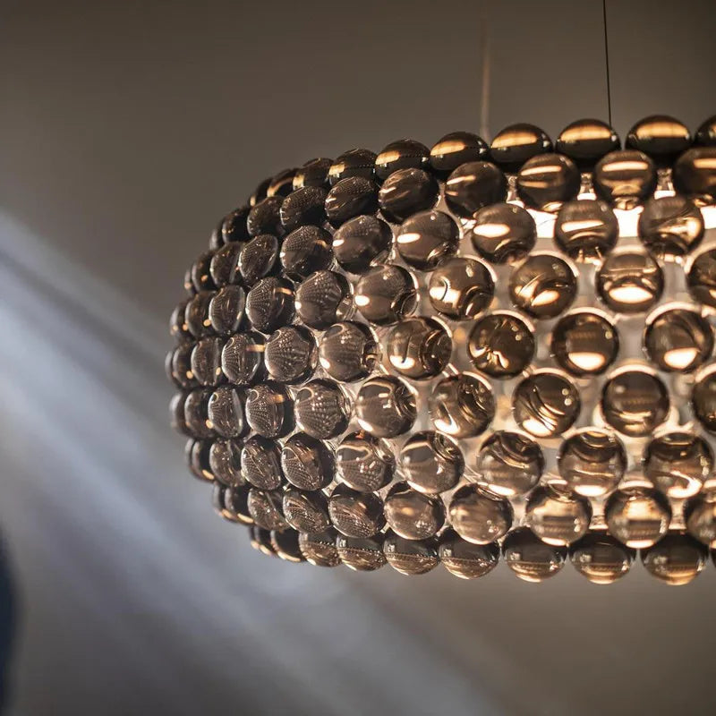 Beaded pendant chandelier design D measuring 13.8 in (35 cm)