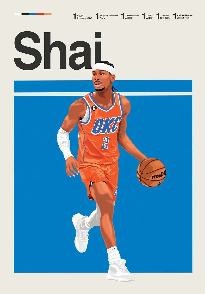 World Champion Basketball Player Poster Canvas Wall Art
