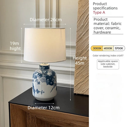 Top-down view of porcelain lamp shade with classic ceramic design