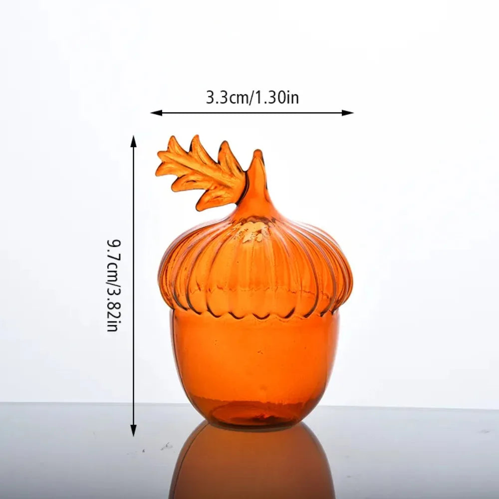 Close-up of hand-blown glass pomegranate vase texture and form detail