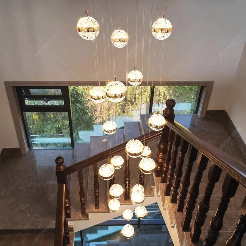Six head cascade chandelier, 11.8 in across, with a 59.1 in drop